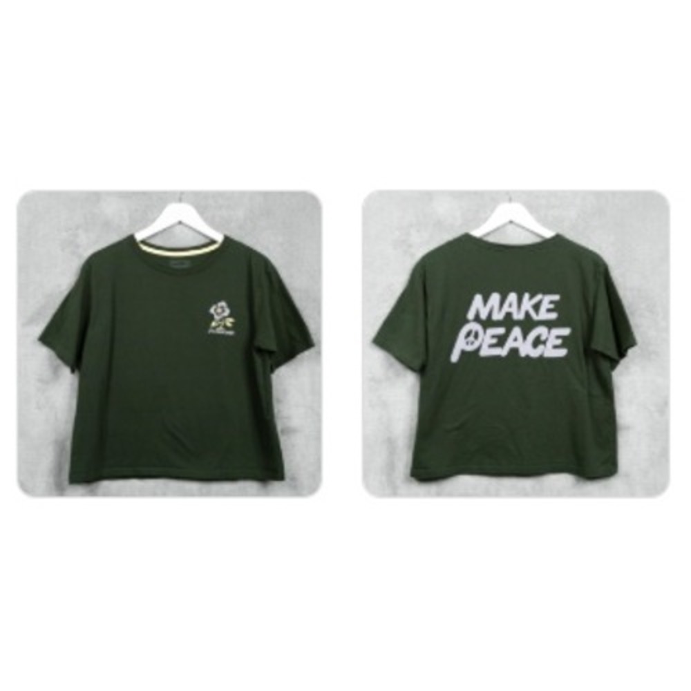 PATAGONIA "Make Peace" Graphic Cropped Boxy Tee Organic Cotton For Change Sz XS